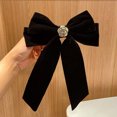 thumbnail image 4 of enjoywould Ribbon Tassel Non-Slip Spring Clip Big Velvet Bow Decor Girl Hair Clip Hair Accessories, 4 of 6