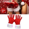 thumbnail image 6 of Aellinatey Women Cosplay Santa Gloves Warm Mittens LED White Cuffs Full Finger Gloves, 6 of 12
