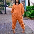Jumpsuits for Women Plus Size Casual Loose Long Sleeve V Neck Oversized