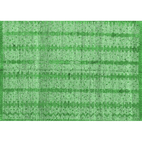 Ahgly Company Indoor Rectangle Abstract Emerald Green Modern Area Rugs, 4' x 6'