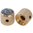 thumbnail image 3 of Musiclily Pro 6mm Steel Dome Abalone Top Control Knob with Set Screw for Electric Guitar Bass, Gold (Set of 2), 3 of 5