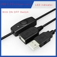thumbnail image 5 of USB Cable 50/100cm USB 2.0 A Male to A Female Extension Extender Black Cable, 5 of 8