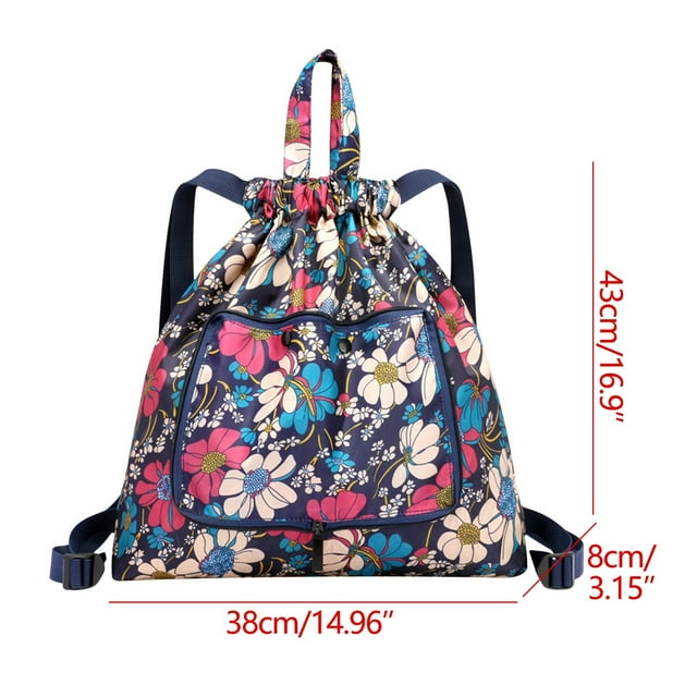 Extra Large Backpack,Gym Drawstring Bags Foldable Large Capacity Travel Backpack Drawstring Pocket Light Nylon Cloth Multifunctional Print Foldable Bag Organizer