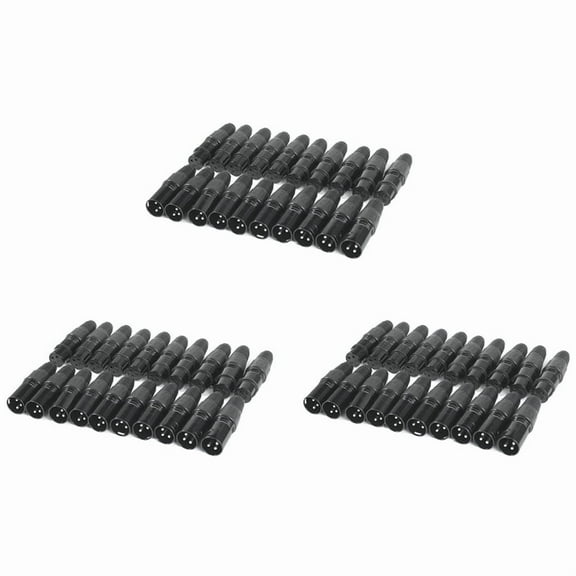 30 Pairs XLR 3 Pin Microphone Audio Cables Plug Connectors Male Female MIC Snake Plug Cable Connectors