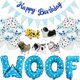 thumbnail image 3 of Dog Birthday Party Supplies, WOOF Balloon Banner, Paw Print Balloons, Happy Birthday Banner Foil Balloons (Gold), 3 of 4