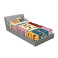 thumbnail image 2 of Ambesonne Saying Fitted Sheet & Pillow Sham Set, Positive Vibes Theme Words, Twin, Yellow and Pink, 2 of 2