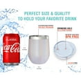 thumbnail image 4 of CHILLOUT LIFE - Juego de 2 vasos de vino de acero inoxidable de 12 oz - Copas de vino aisladas al vacío de doble pared con tapas y pajitas para café, vino, cócteles (brillo holográfico) CHILLOUT LIFE CHILLOUT LIFE Vaso 2 x 12 oz, 4 of 5