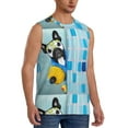 thumbnail image 2 of Xecao French Bulldog Dog in a Bathtub Print Men's Tank Top: Sleek Sleeveless Tee for Casual Sports and Beach Occasions-Large, 2 of 7