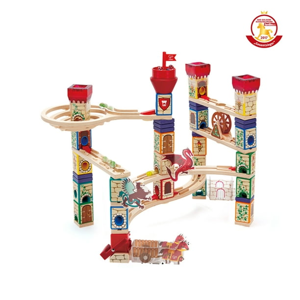 Hape Medieval Quest Wooden 185 Piece Quadrilla Marble Run Race Track