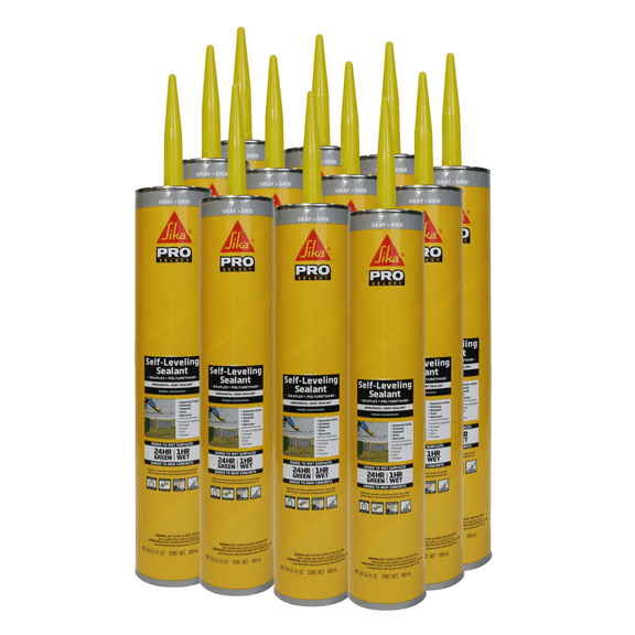 Sikaflex self-Leveling sealant - Gray - Seals Horizontal Joints in Concrete - Strong Elasticity Improves Durability - 29 fl. oz. Cartridge (Pack of 12)