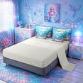 thumbnail image 5 of meiyoeat Fairy Mermaid Princess Twin Bedding for Kids Boys Girls, Dreamy Marine Animal Bedding Comforter Set, Blue Pink, Grey Reversible, 7pcs, 5 of 6