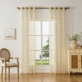 thumbnail image 4 of Sunyuer Embroidered Premium Soft Decorative Sheer Voile Light Filtering Grommet Window Treatment Curtain Drapery Panels Bedroom & Living Room - Set of 2 Panels, 4 of 6