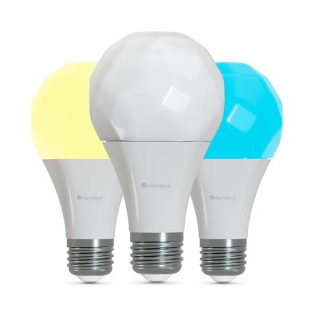 nanoleaf NL45A19E26P3 Essentials A19 Smart Bluetooth LED Bulb - 3 Pack