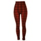 thumbnail image 1 of Leggings a cuadros para mujer, pantalones ajustados informales de cintura alta, pantalones pitillo estampados a cuadros elásticos para mujer, 1 of 3