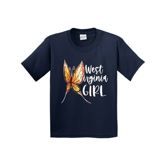 Inktastic West Virginia Girl Butterfly Youth T-Shirt
