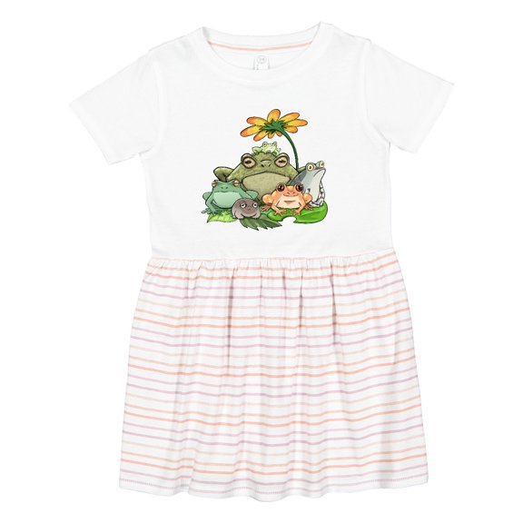 Inktastic Cute Group of Frogs Girls Toddler Dress