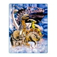 thumbnail image 2 of Dinosaurs Signature Collection Queen Size Reversible Plush Blanket 79" x 95", 2 of 3