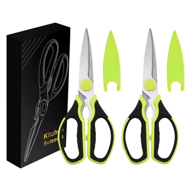 2 Pcs Kitchen Scissors, 3.6*8.1 Inch Multipurpose Kitchen Shears, Heavy Duty Dishwasher Safe Food Scissors, Stainless Steel Sharp Cooking Scissors for Kitchen, Chicken, Poultry, Fish, Meat, Herbs