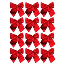 JoyMoreHome 12Pcs Mini Satin Ribbon Bows, Small Craft Bows for Christmas Tree Decoration Gift, Home Christmas Party Hanging Decoration Supplies