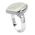 thumbnail image 2 of 925 Sterling Silver Ring Mother Of Pearl Handmade Jewelry, 2 of 9