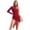 Burgundy, variant on CHICTRY Lyrical Dance Costumes for Women One Shoulder Long Sleeve Figure Skating Dress Dancewear White S