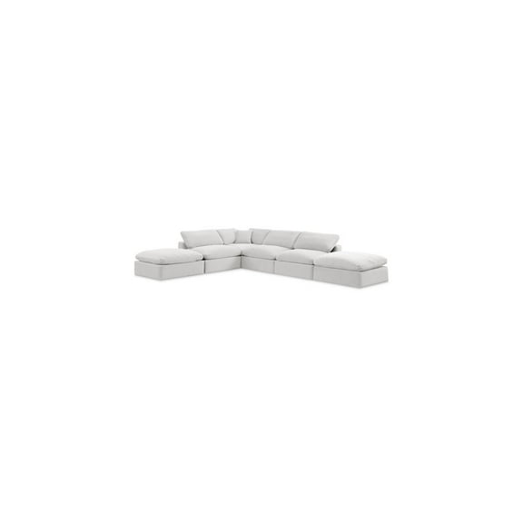 Meridian Furniture Comfy Cream Velvet 6-Pc. Modular Sectional