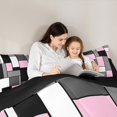 thumbnail image 5 of Feelyou Geometric Anstract Bedding Comforter Set for Adult, Pink Grey Square Twin Comforter Sets, Modern Fashion Reversible Bedding Set, Breathable Home Decor, 2-Piece, 5 of 8