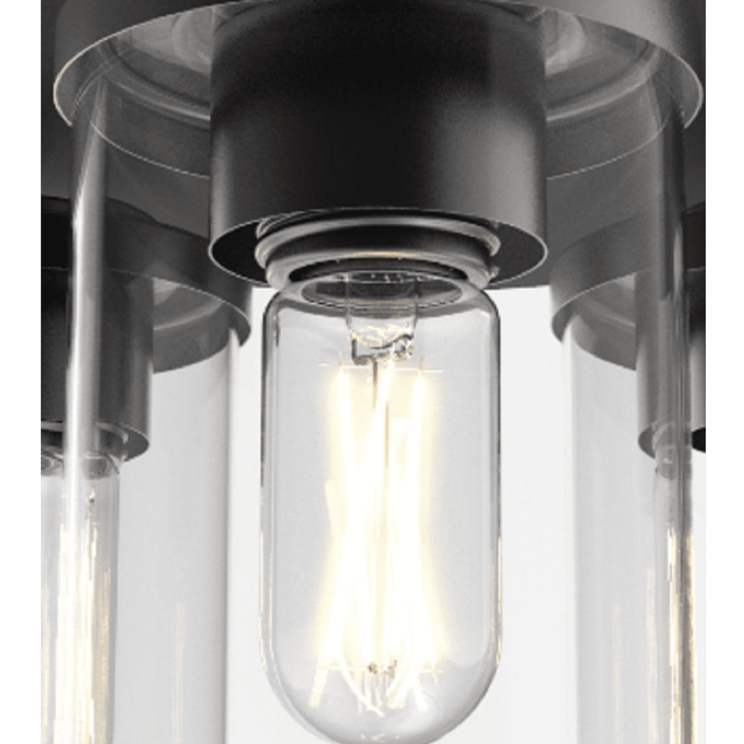 Better Homes & Gardens 12" Farmhouse 3-Light Walnut Flush Mount Ceiling Light, Clear Glass Shades