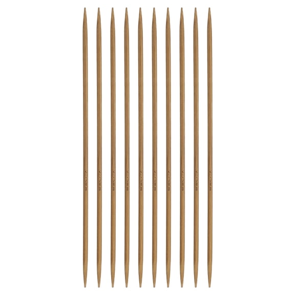 Uxcell 10Pcs Bamboo Knitting Needles Double Point Size US 2(2.75mm) Carbonized 6 Inch(15cm) Straight for Handmade Creative DIY Knitting Craft Yarn Projects