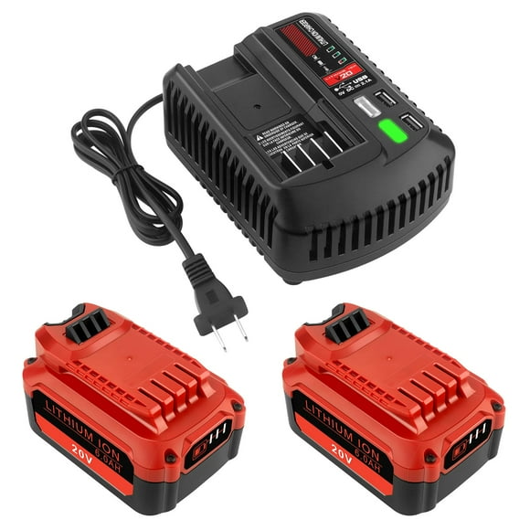 Batería UGLOEY V20, 20 V, 6 Ah, iones de litio, paquete de 2 unidades