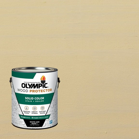 Olympic 1 Gallon SC-1073 Sheer Natural Exterior Solid Wood Protector Stain Plus Sealer in One