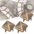 thumbnail image 4 of 100Pcs 9mm Square Rivets,  Pyramid Shaped Punk Rivet Stud, 4 Claw Square Rivets Copper Studs For DIY Decoration, 4 of 8