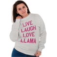 thumbnail image 3 of Live Laugh Love Llama Alpaca Humor Women Plus Size Crewneck Sweatshirt Brisco Brands 5X, 3 of 5