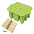 thumbnail image 2 of TNOBHG Easy-release Ice Mold with Wooden Sticks 9 Hollow Silicone Popsicle Molds with Lids Easy-release Ice Cream Maker Homemade Ice for Home for Juice, 2 of 8