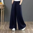thumbnail image 2 of ASFGIMUJ Spring And Summer Literary Cotton And Women's Pants Loose Large Size Wide Leg Pants High Waist Mopping Pants Straight Length Trousers Linen Pants, 2 of 4