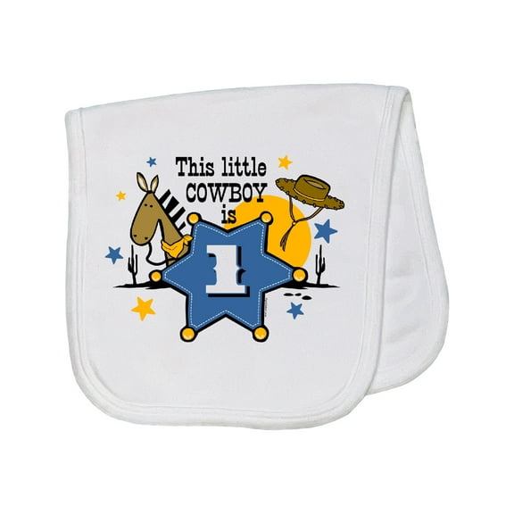 Inktastic Little Cowboy 1st Birthday Baby Burp Cloth