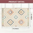 thumbnail image 4 of 6'x9' Area Rugs for Living Room, Machine Washable Non-Slip Carpet, Soft Faux Wool Low Pile Moroccan Farmhouse Western Rug, Beige, 4 of 5