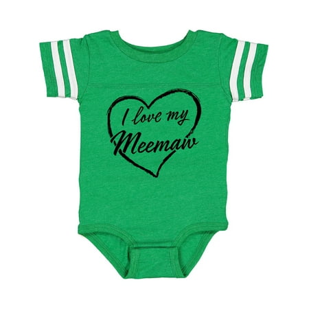 

Inktastic I Love My Meemaw in Black Chalk Heart Gift Baby Boy or Baby Girl Bodysuit