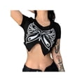 thumbnail image 3 of SAYOO, blusas cortas con estampado de mariposas de verano para mujeres adolescentes, camisa con estampado gráfico, blusa Vintage sin mangas ajustada, Tops SAYOO Moda, 3 of 9