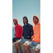 INGEAR Mens Lightweight SPF 50+ UV Protection Hoodie, Long Sleeve Rashguard with Pocket, Shark Camo Red , L