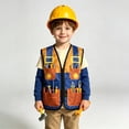 thumbnail image 5 of SUXIAN Boys Halloween Engineer Repairman Costume Set Vest Hat and Tool Props Role Play Outfit for Kids, 5 of 6
