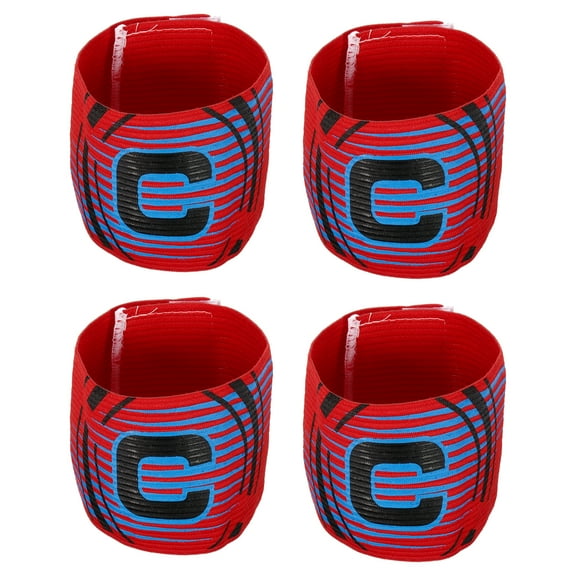 Uxcell Elastic Captain's Armband Letter C Soccer Team Training Arm Band Red 4 Pack