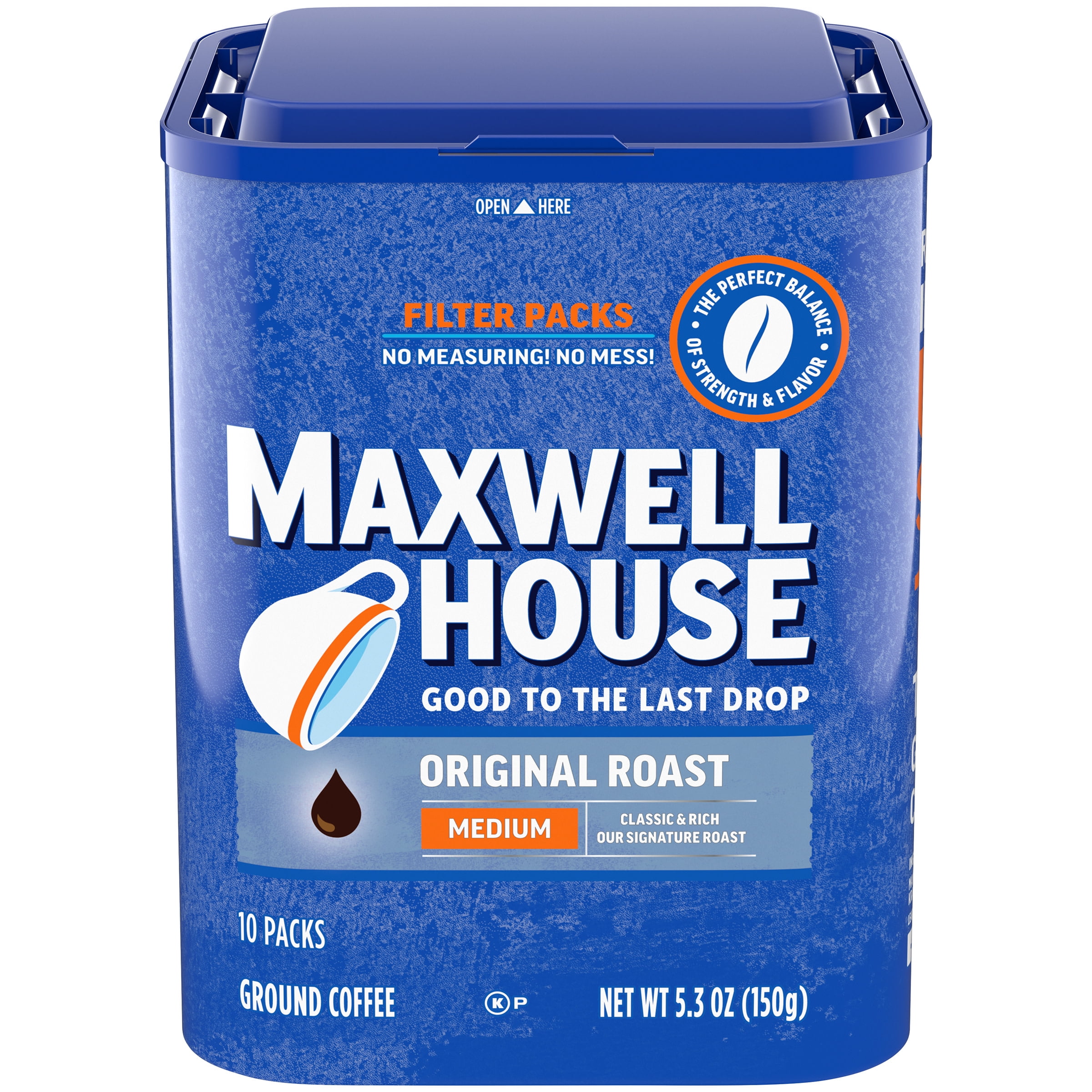 Maxwell House Original Roast Ground Coffee Filter Packs, 10 ct Pack ...