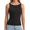 Black, variant on Women Ribbed Seamless Workout Tank Top with Built in Bra, Slim Fit Boat Neck Sports Vest for Yoga Pilates Running Casual Home Wear