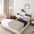 thumbnail image 4 of Homewish White Black Square Bed Sheets,Boho Geometric King Sheets,Minimalism Style Sheet Set For Men Women,4-Piece, 4 of 7
