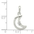 thumbnail image 3 of FB Jewels Sterling Silver & CZ Polished Moon Pendant, 3 of 4