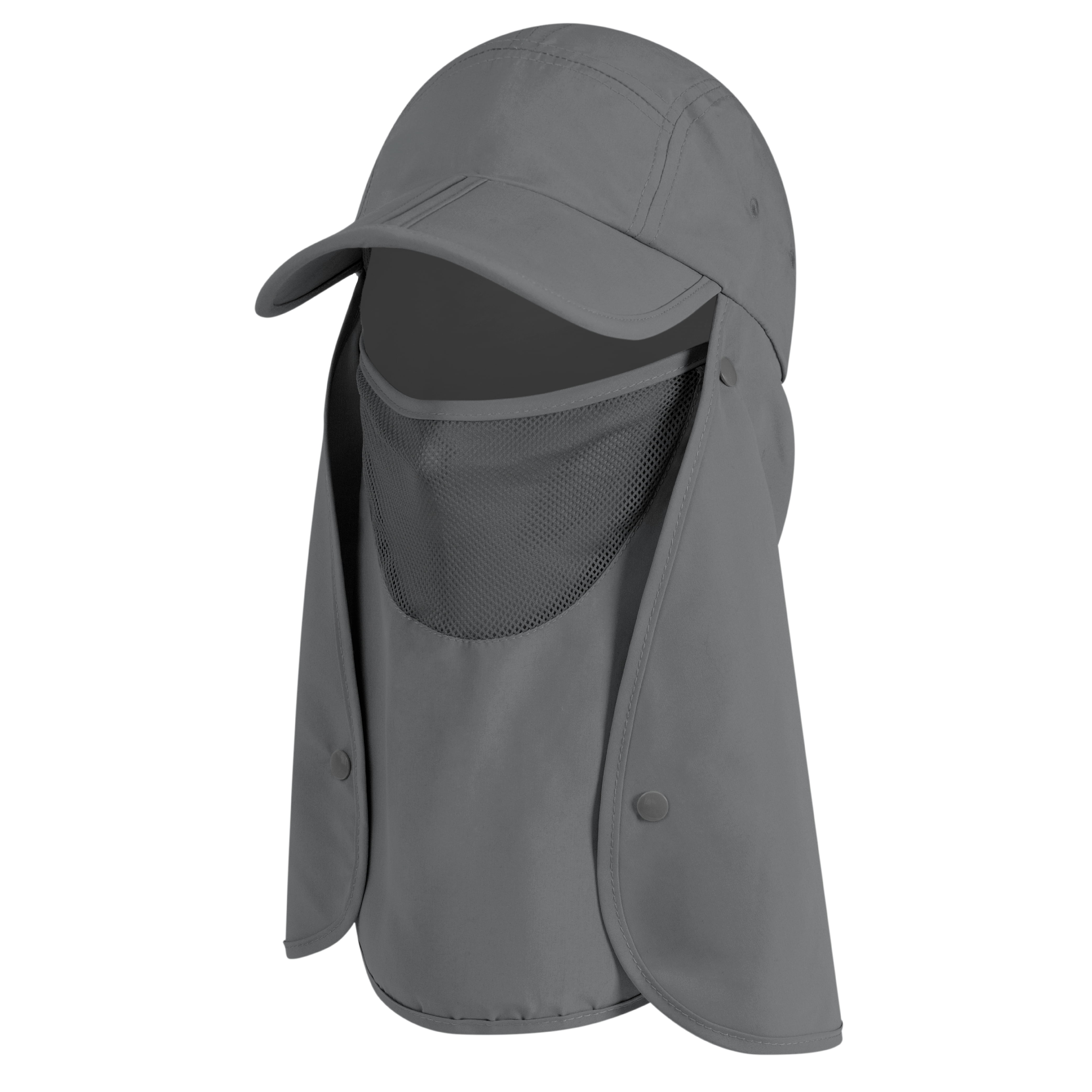 Flap Cap Unisex Light Gray NEW 360° Protection Flap Hats Folding Sun Cap UPF 50 
