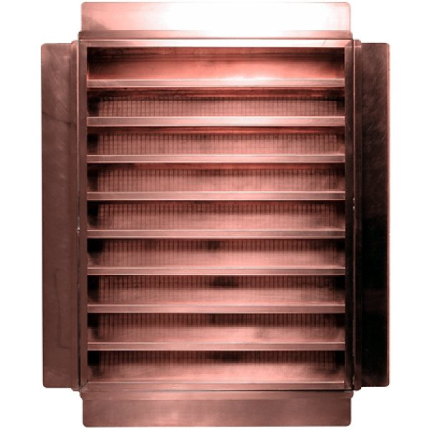 Copper Louvered Gable End Vent Vent Size: 12" W x 24" H, Mount Type: Stucco