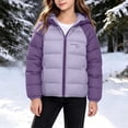 thumbnail image 6 of ATOGUTA Girl Puffer Winter Coats Winter Coat School Snow Play Travel Kids Warm Hooded Parka With Bag Purple, 6 of 7