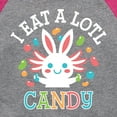 thumbnail image 3 of Instant Message - I Eat Alotl Candy - Toddler And Youth Girls Raglan Graphic T-Shirt, 3 of 5